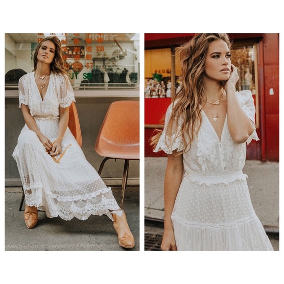 Dresses & Skirts - Boho White Lace Maxi Dress